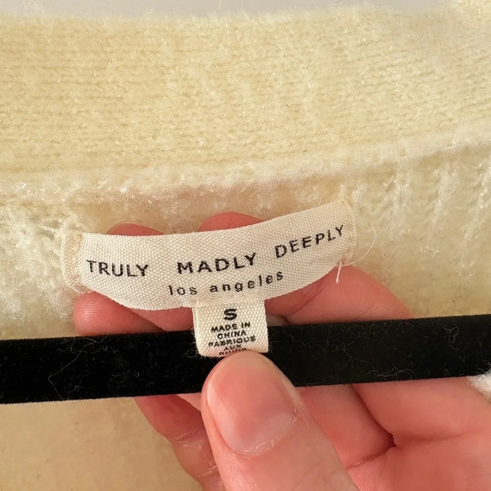 Truly Madly Deeply Cream and Orange Button-Up Cardigan